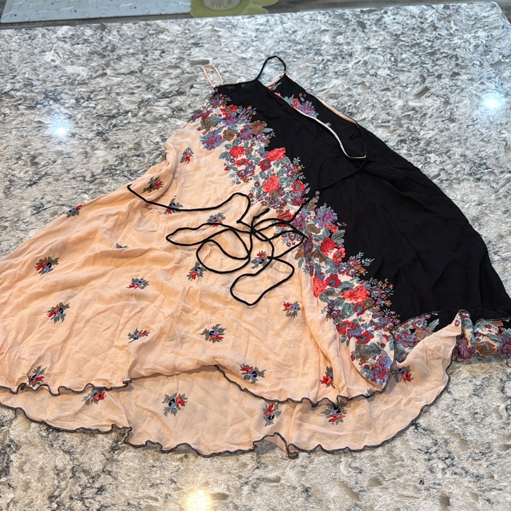 Free People Black and Pink Floral Mini Dress - Picture 8 of 13